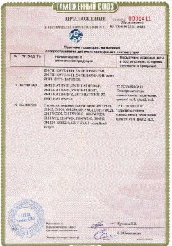24.03.2019 Богородицк - ЗАО Хиквижн. Приложение к сертификату Взрывазащитные видиокамеры. ТР ТС 020/2011